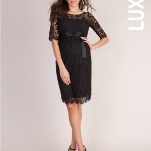 Seraphine Luxe Black Lace Maternity Sheath Dress - US 14